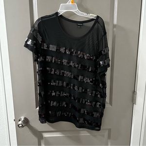 torrid mesh and sequin blouse